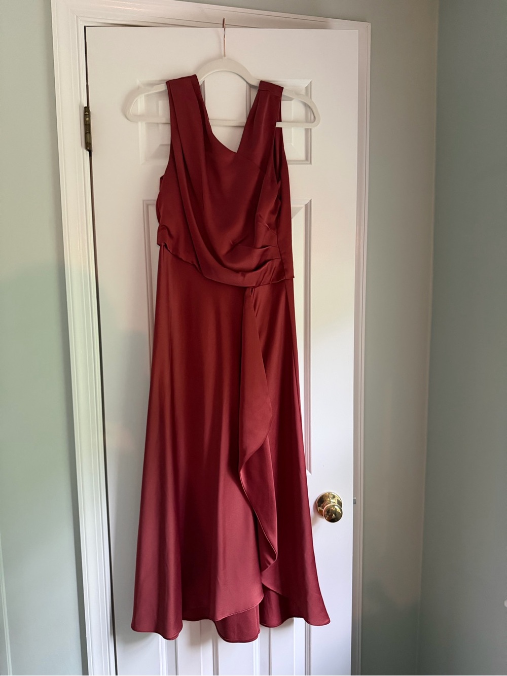 Elegant Rust Red Midi Dress